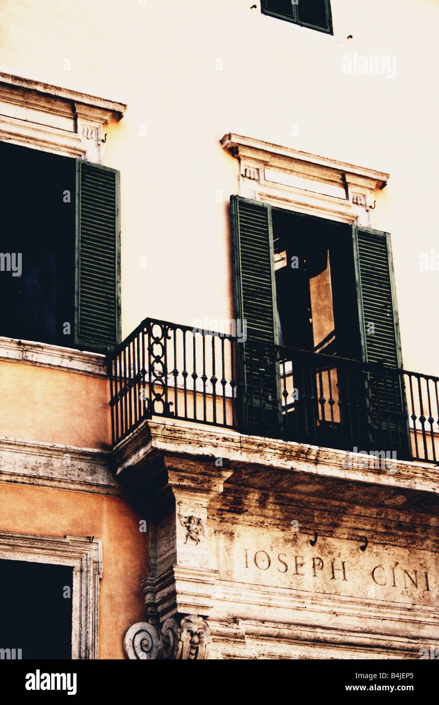 Rome apartment building balcony Stock Photo Alamy