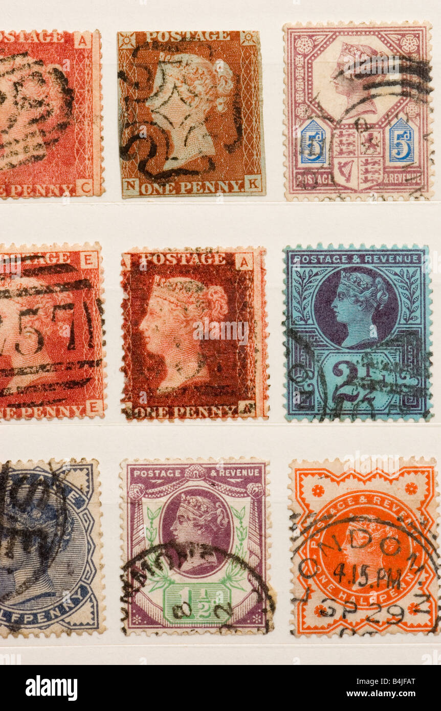 Victorian British Postage Postal Stamp High Resolution Stock