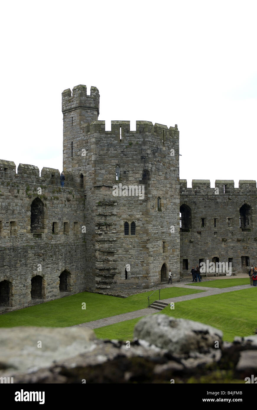 Caernarfon Castle Stock Photo Alamy