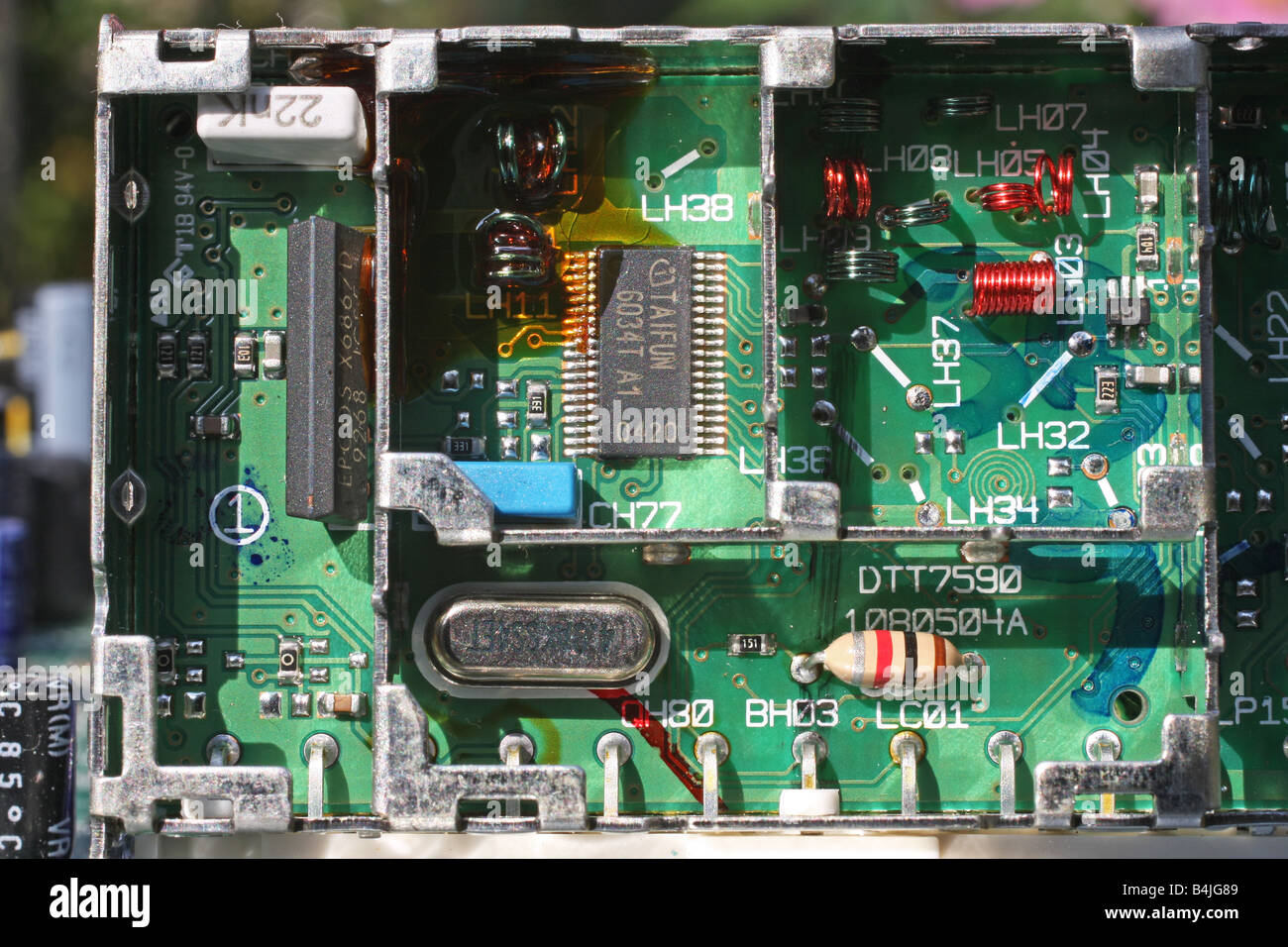 components inside electronic control box Stock Photo Alamy