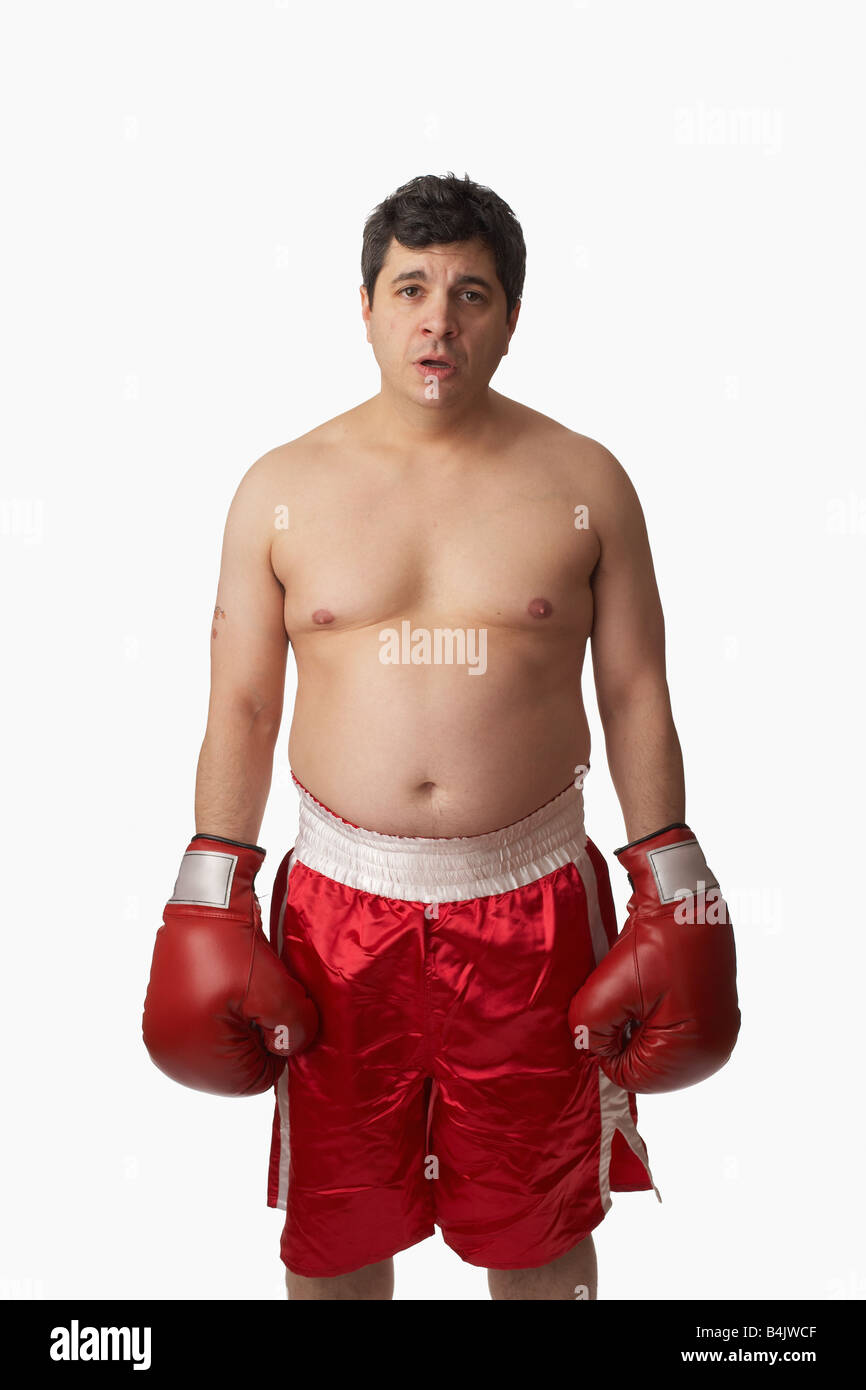 Portrait of overweight boxer Stock Photo Alamy