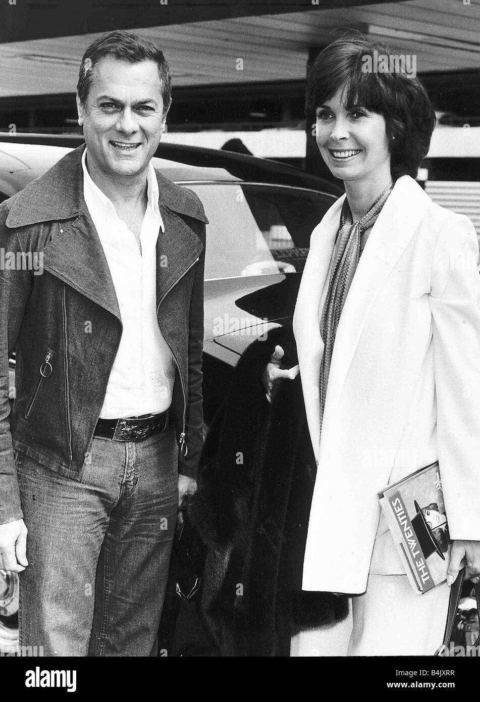 Tony Curtis film actor and his wife Lesley at Heathrow airport before their departure for America where he is making a new film Stock Photo