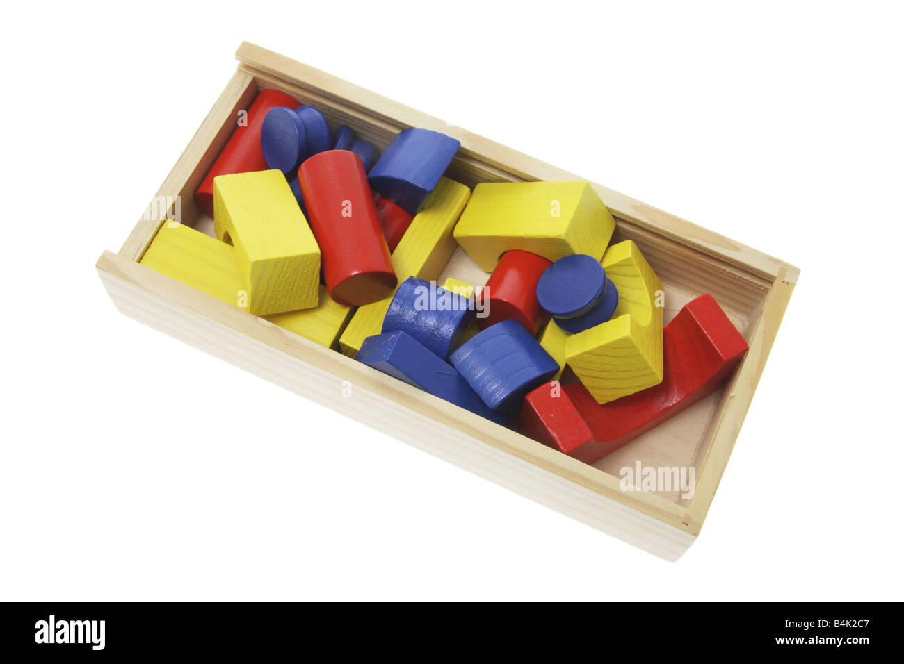 Box of Wooden Building Blocks Stock Photo Alamy