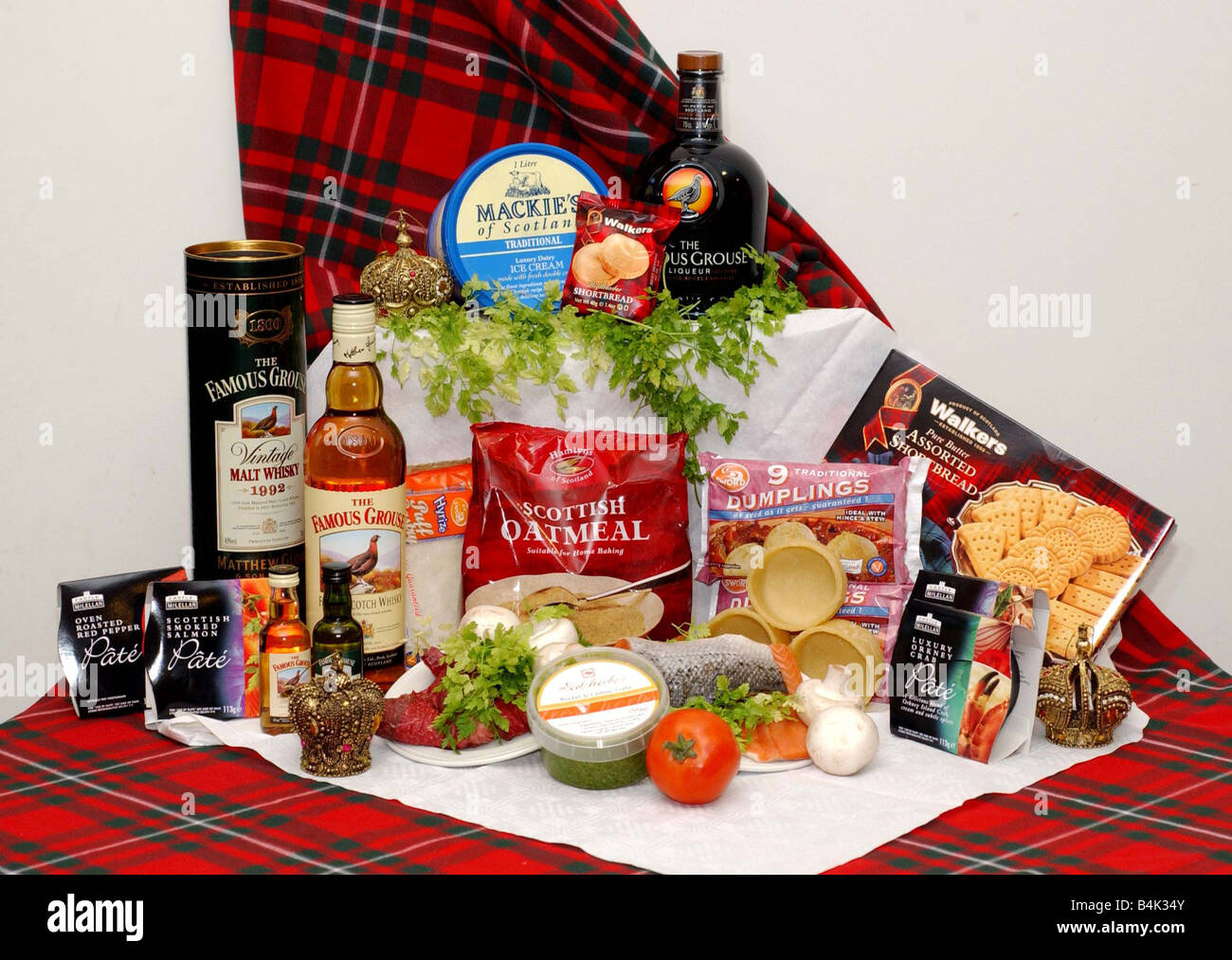 The best of Scotland food hamper December 2003 Scottish products whisky oatmeal cheese pate
