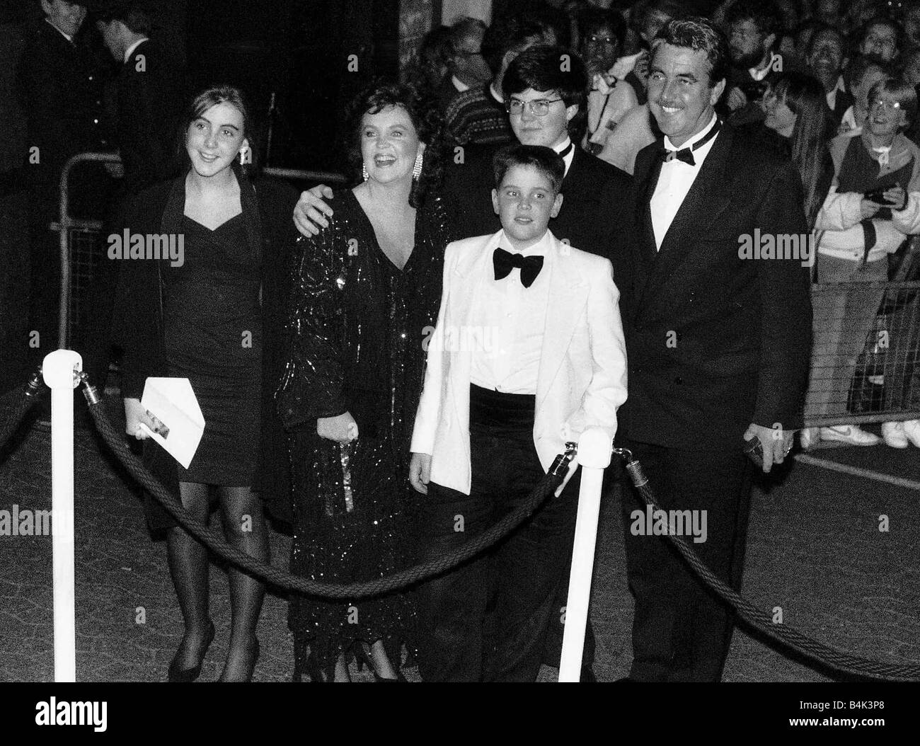 Pauline Collins with her actor husband John Alderton and family at a Film Premiere October 1989 Dbase Stock Photo
