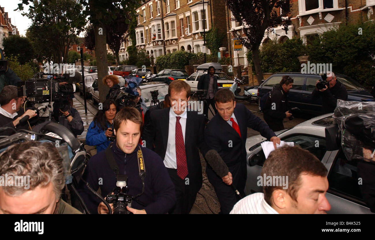 Labour Party spin doctor Alistair Campbell arrives home after