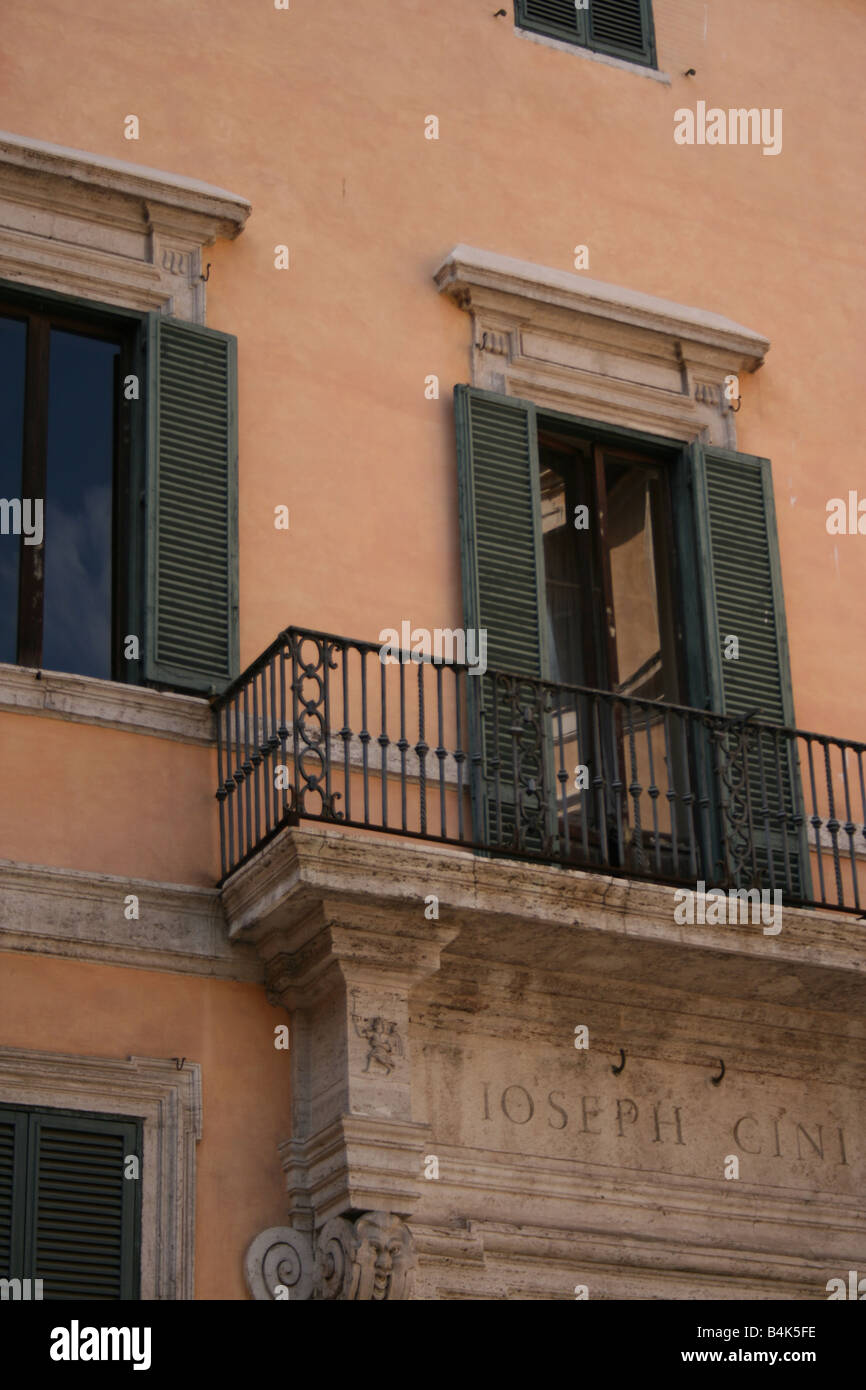 Rome apartment building balcony Stock Photo Alamy