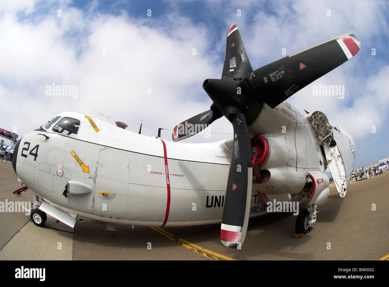 A Grumman C-2 on display at NAS North Island,  Coronado, California, USA Stock Photo