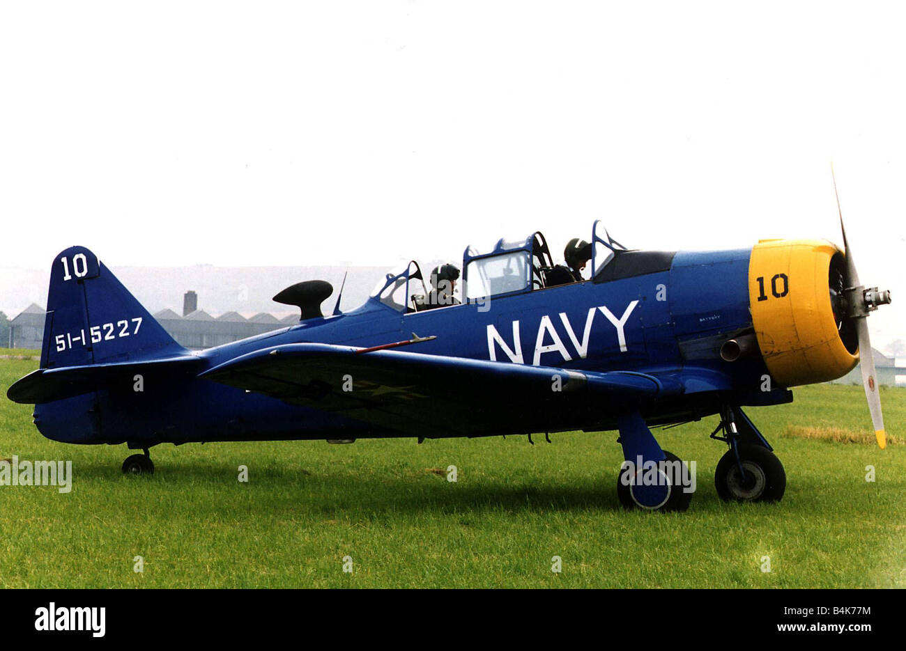 Air Aircraft North American Harvard trainer and fighter from WW2 privately owned and displayed at airshows Stock Photo