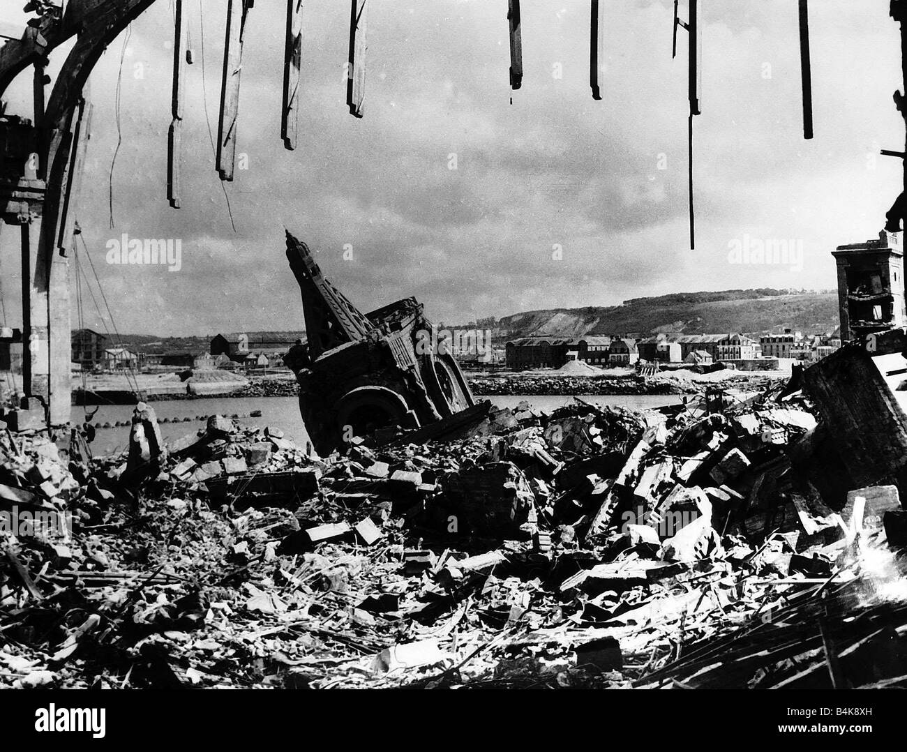WW2 Cherbourg railway station after a German air raid 1944 Stock Photo Alamy