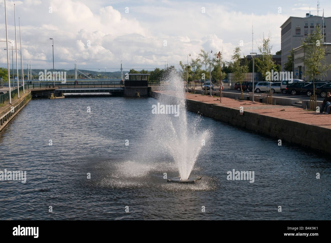 jonkoping sweden swedish town city fountain Stock Photo
