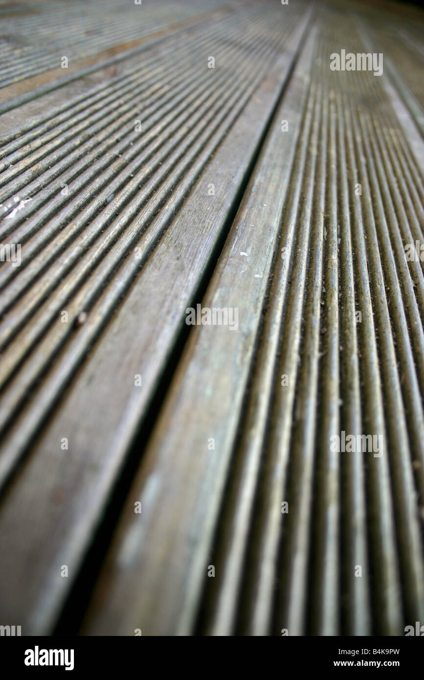 Closeup of Decking Planks Stock Photo