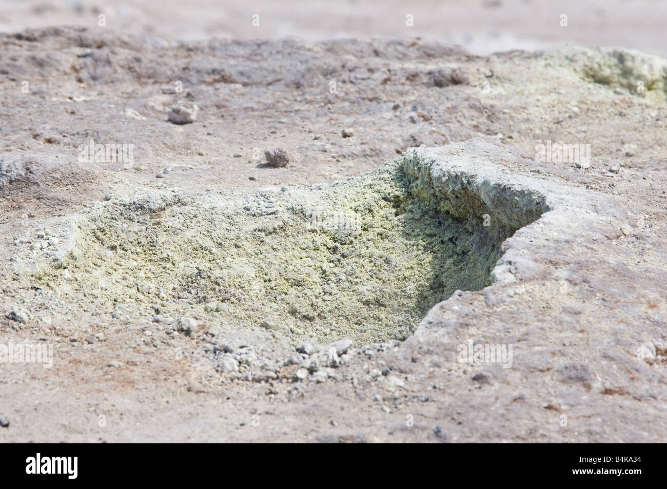 Small sulphur vent at Solfatara Stock Photo