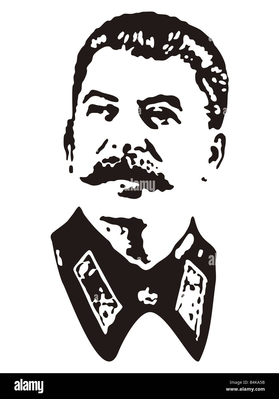 Portrait of Joseph Stalin in black and white - stencil style Stock ...