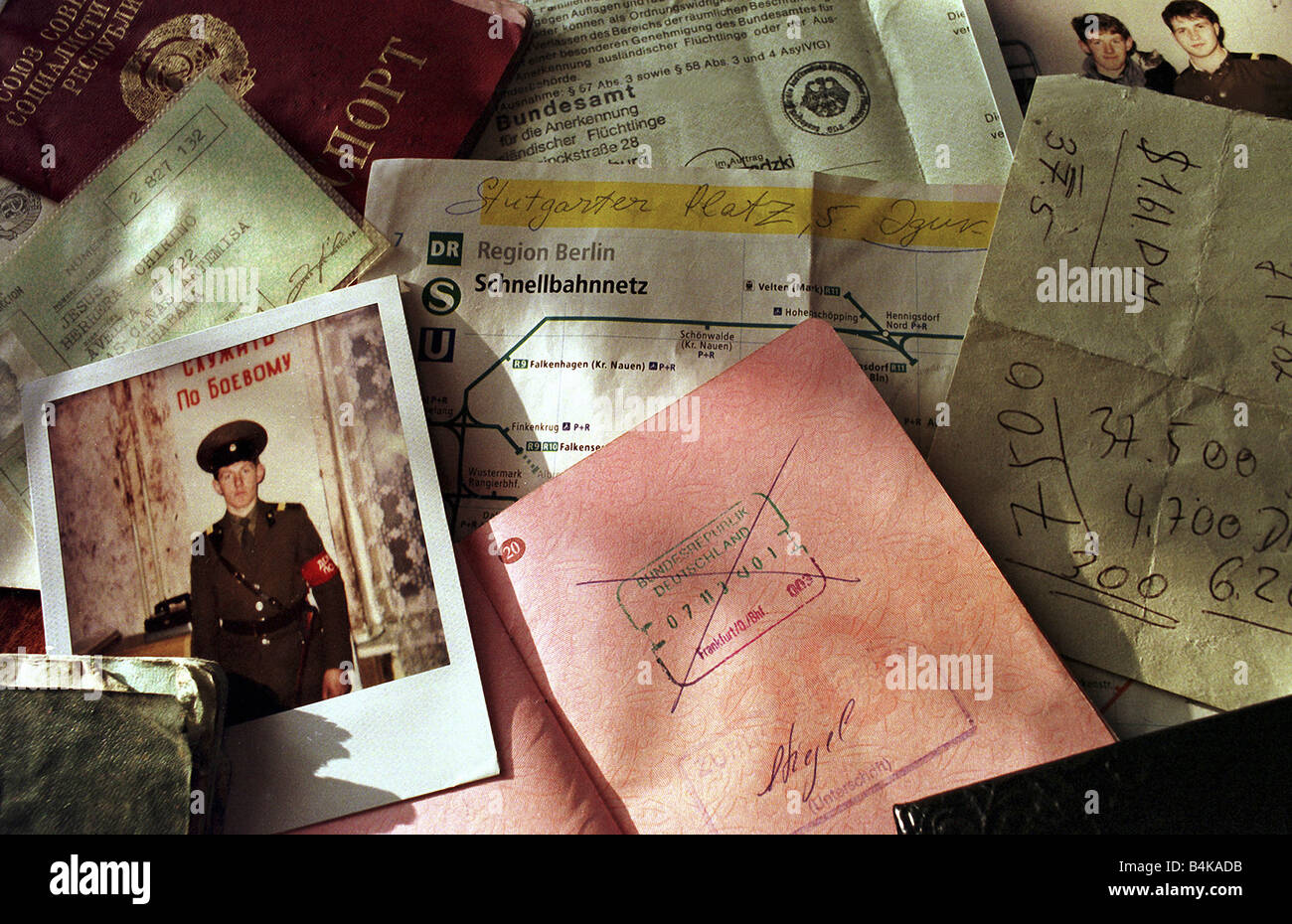 Papers of captured illegal immigrants, Poland Stock Photo