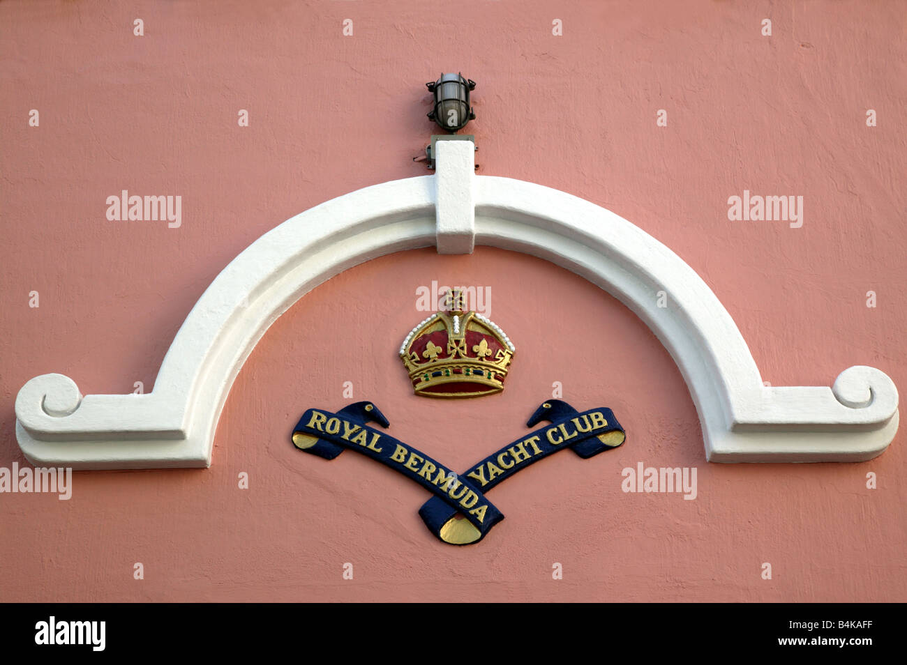 Close-up of the crest of the Royal Bermuda Yacht Club, Hamilton, Bermuda Stock Photo