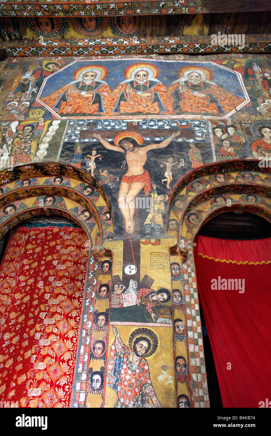 The interior of Debre Berhan Selassie Church, Gondar