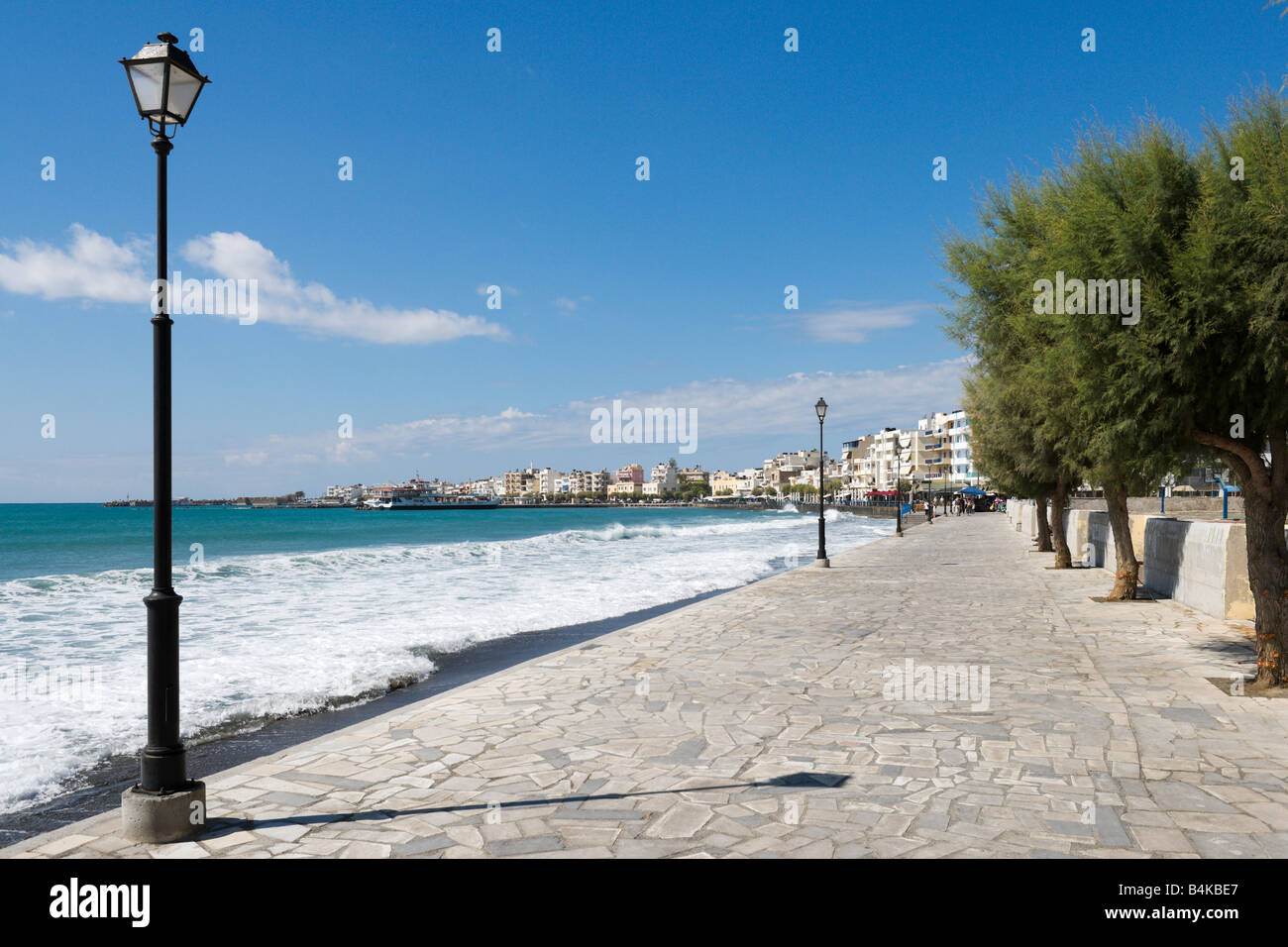 Seafront Promenade, Ierapetra, Crete, Greece Stock Photo