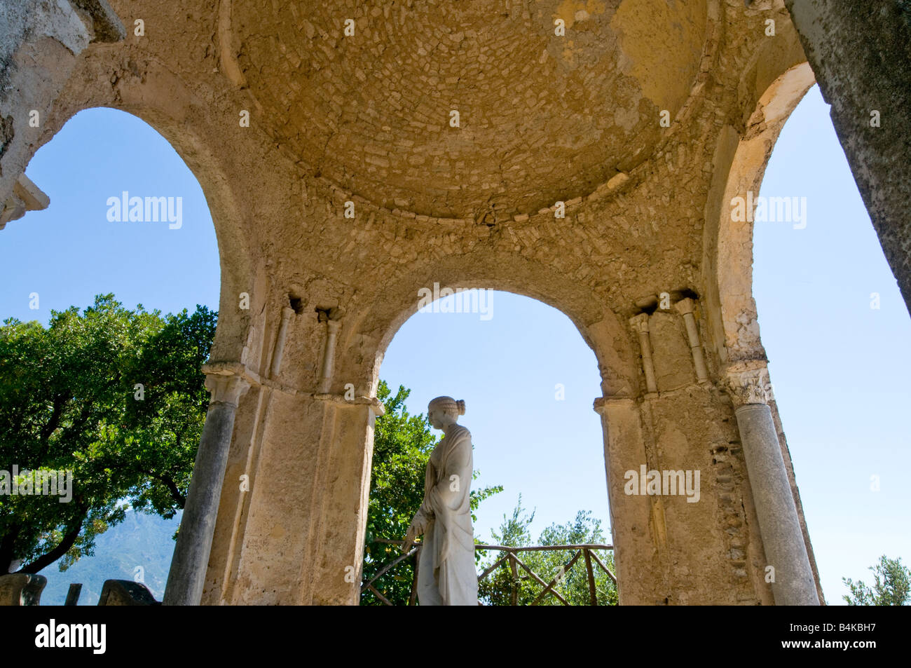 Temple of Ceres in the gardens at Villa Cimbrone, Ravello, Italy Stock Photo