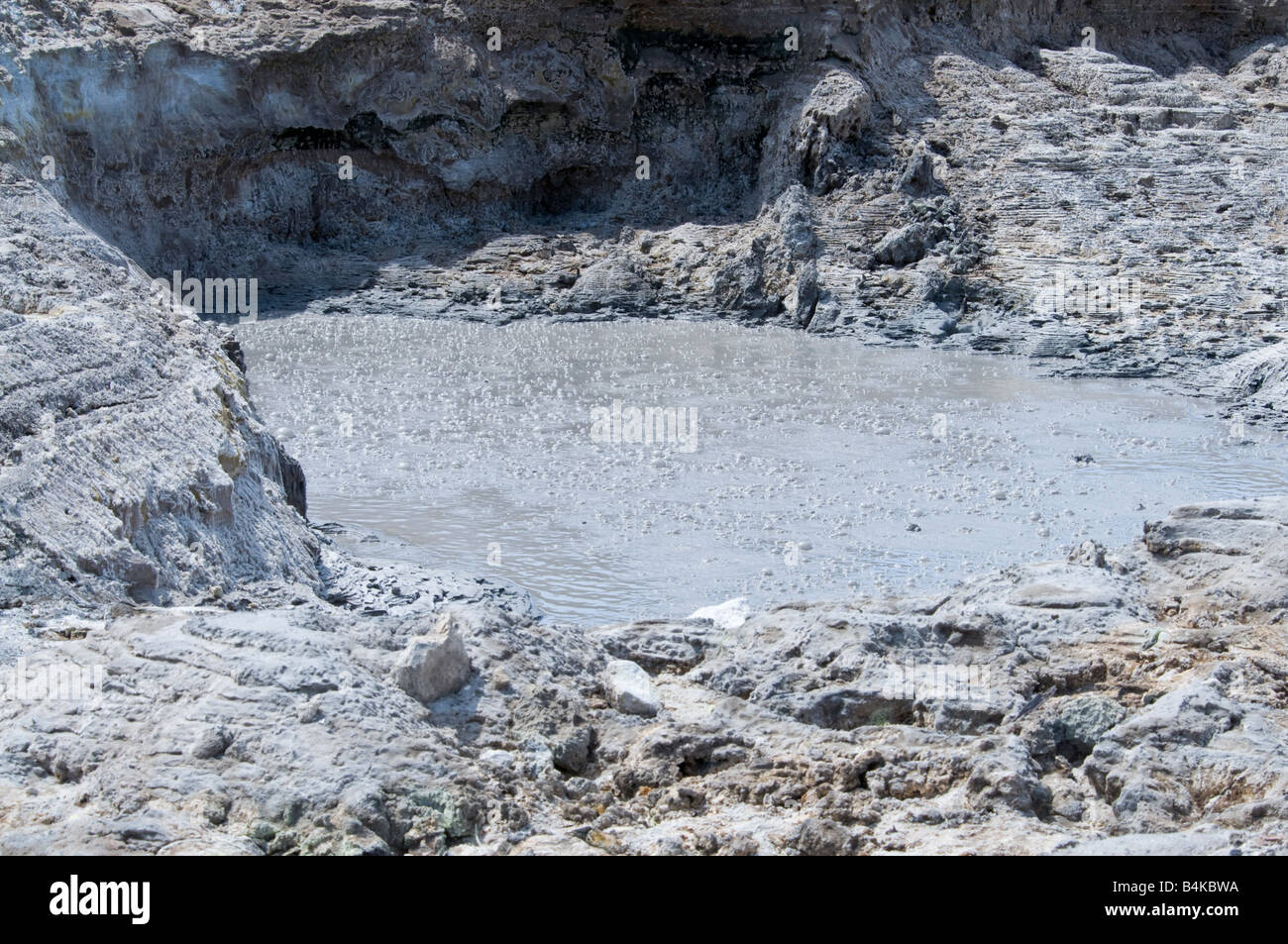 Boiling mud pit at Solfatara Stock Photo