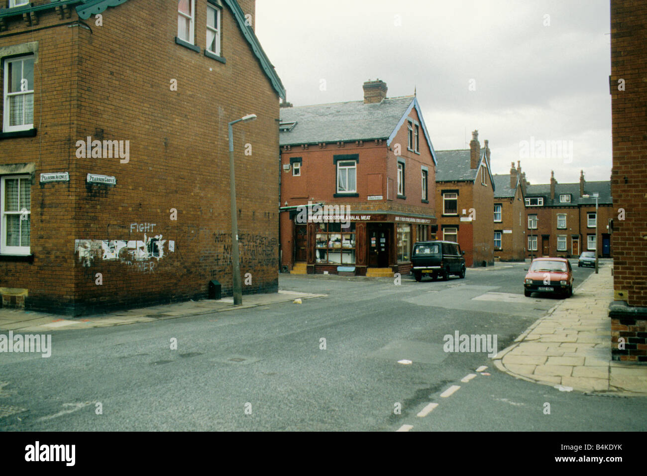 Leeds, back to back houses, view down Pearson Street, Kirkstall Stock