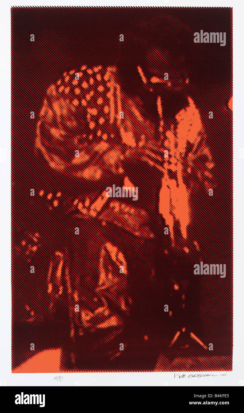 Miles Davis, 1926-1991, American jazz trumpeter, bandleader, and composer, silkscreen made of a picture, by nick oudshoorn Stock Photo