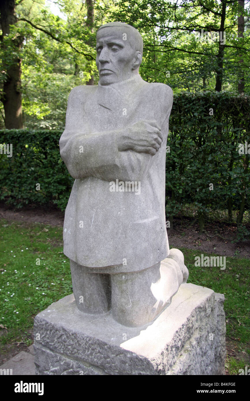 Close up of Käthe Kollwitz’s father statue (‘Die Eltern’ or The Parents) at the Vladslo German Soldiers’ Cemetery, Belgium. Stock Photo