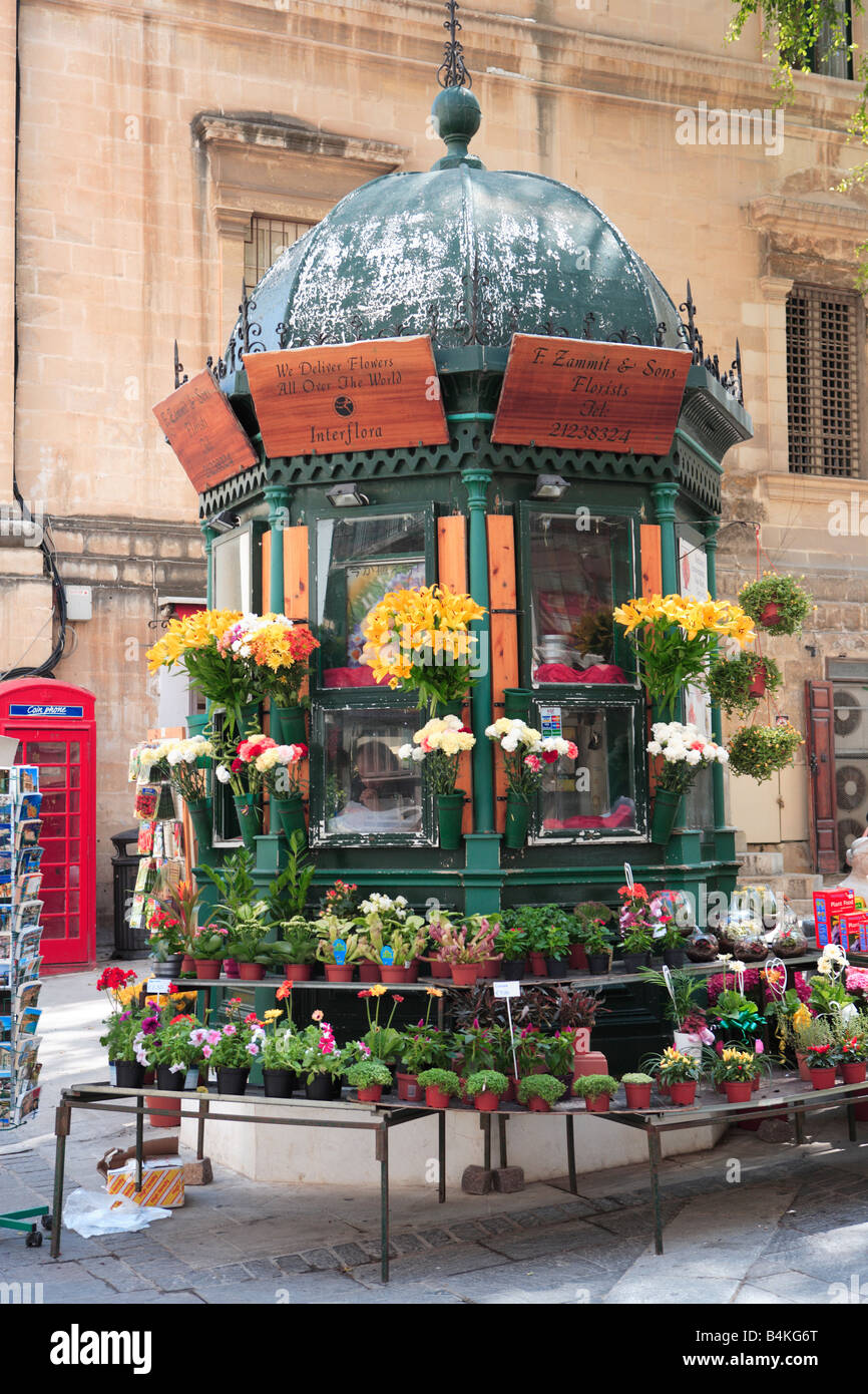 Flower Kiosk Valletta Malta Stock Photo Alamy
