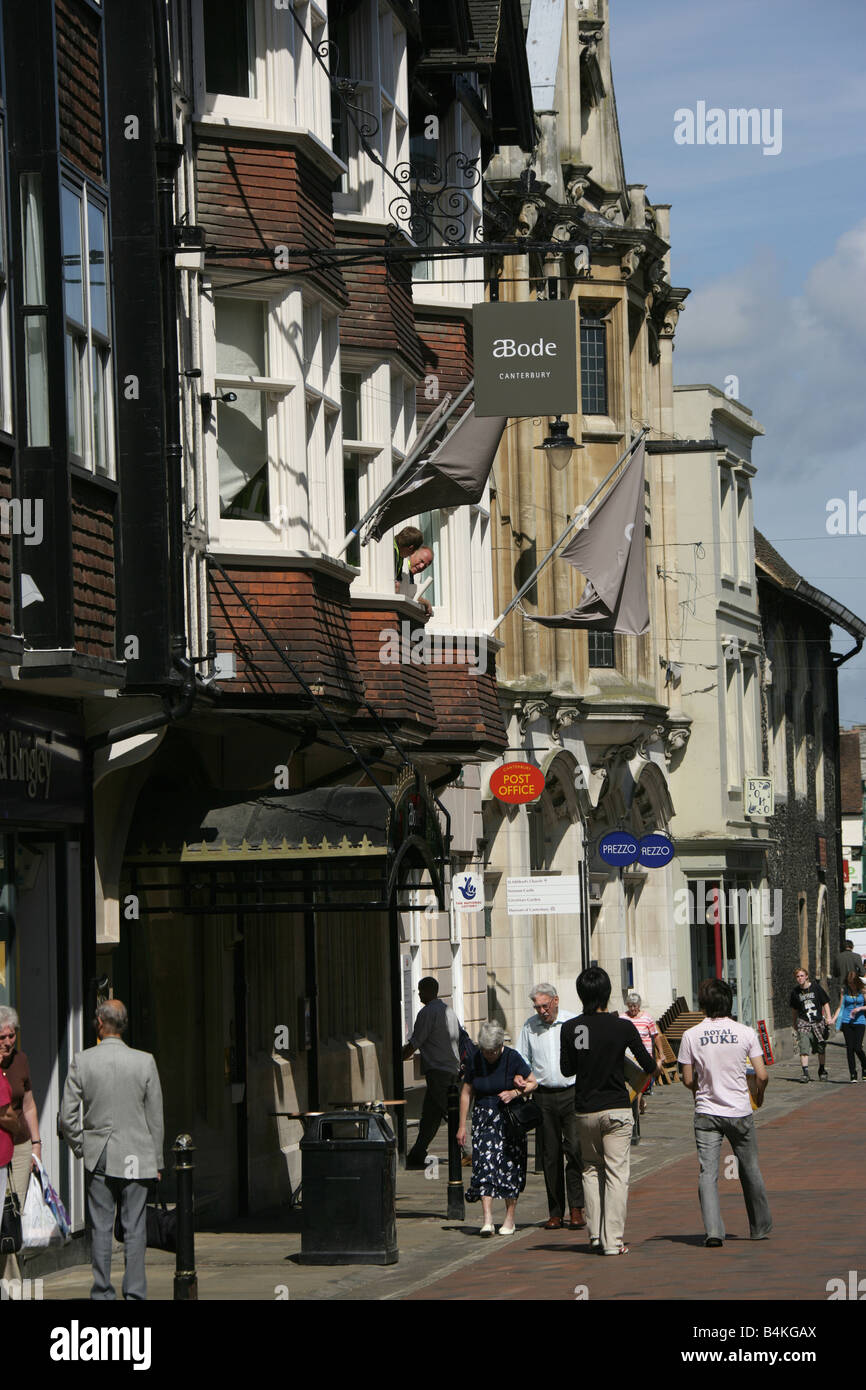 City of Canterbury, England. A busy shopping scene at Canterbury’s High Street. Stock Photo