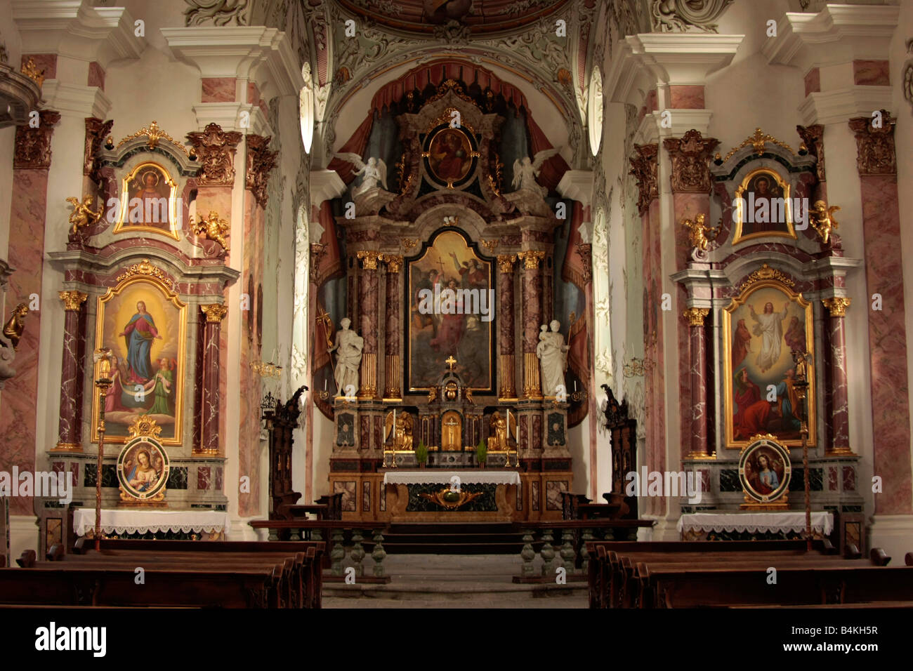 Inside St Michaels church in Innichen San Candido Trentino Alto Adige South Tyrol Italy Stock Photo