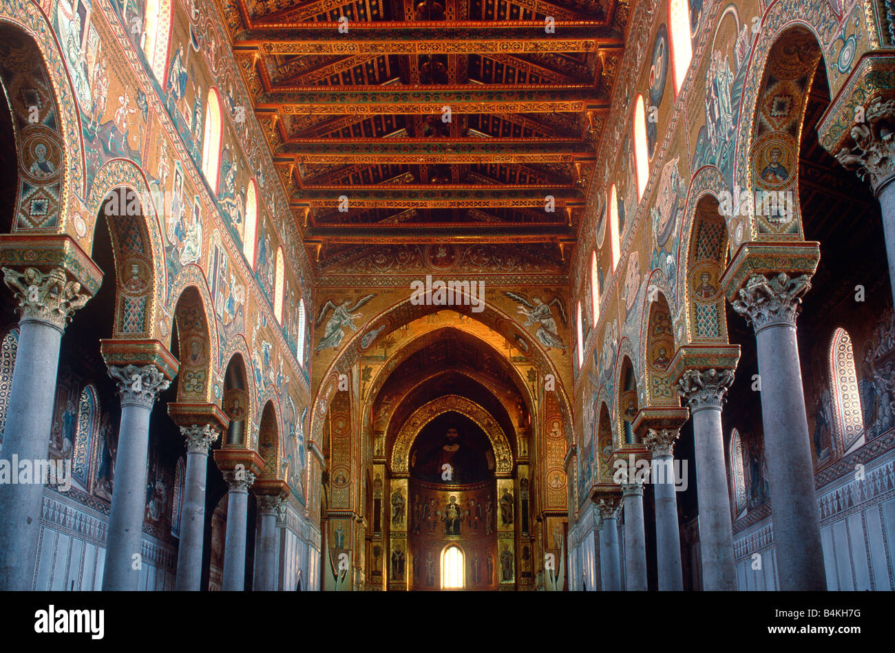 The interior of the cathedral in Palermo Sicily Italy Stock Photo - Alamy