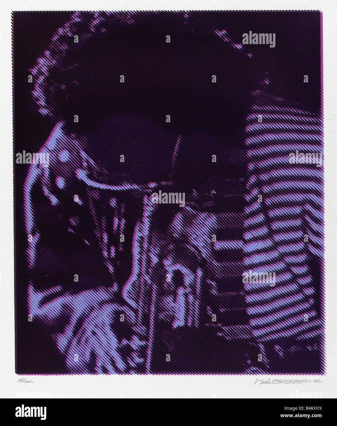 Miles Davis, 1926-1991, American jazz trumpeter, bandleader,composer, silkscreen made of a picture, by nick oudshoorn Stock Photo