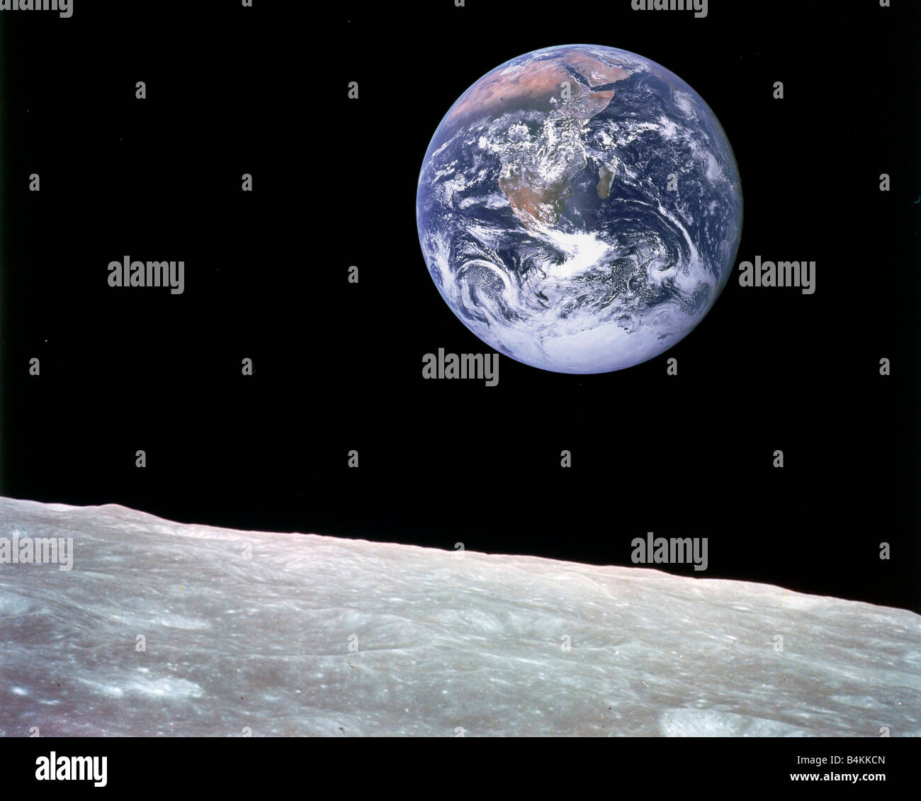 Nasa View Of Earth From Moon Digitally Altered Stock Photo Alamy