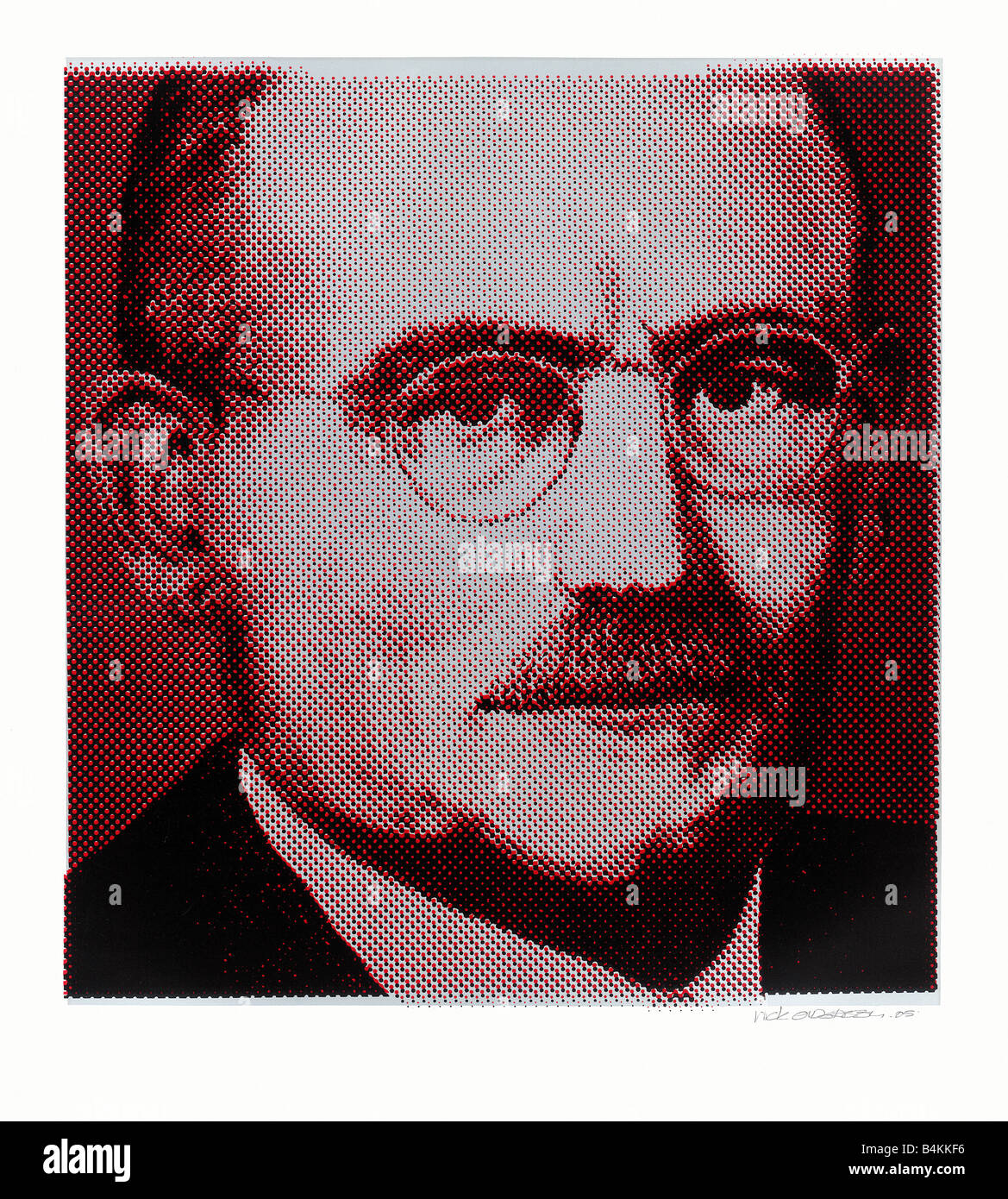 Willem Drees 1886–1988,Dutch politician, prime minister of the Netherlands, silkscreen made of a painting by nick oudshoorn Stock Photo