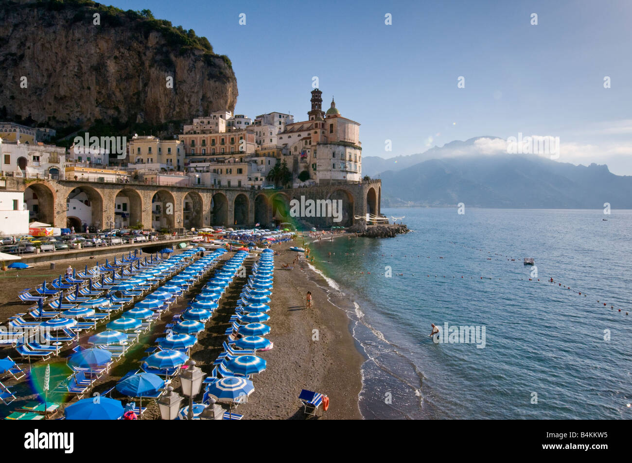 The beach at Atrani, Amalfi Coast, Italy Stock Photo