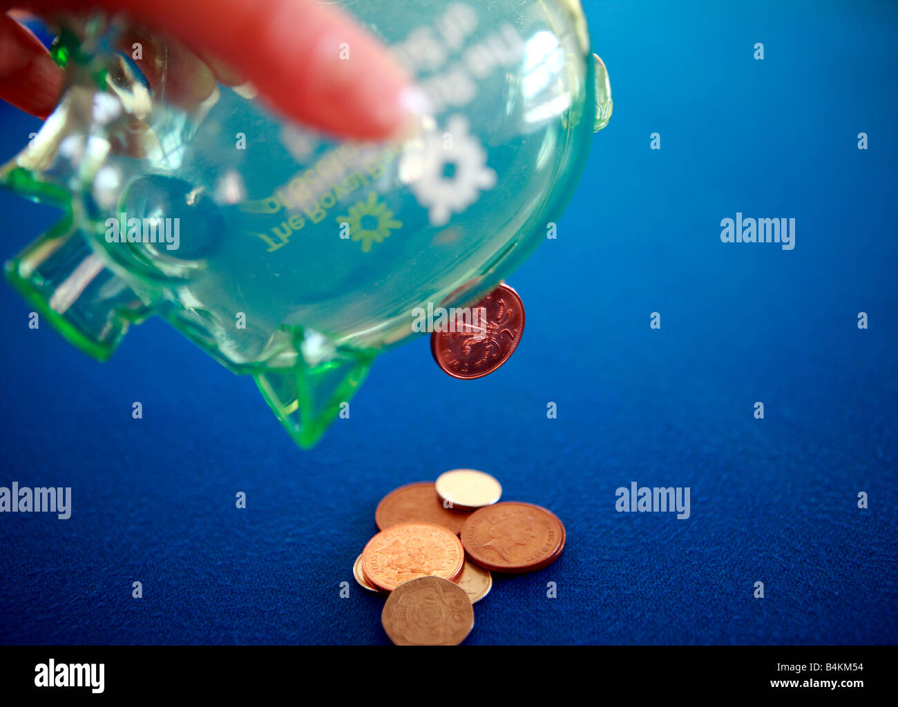 emptying piggy bank Stock Photo