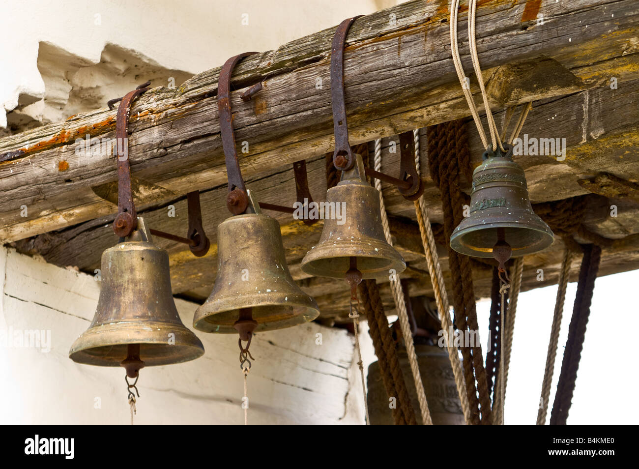 Bells of Belfry of St. Sophia in Novgorod the Great (Russia) Stock Photo