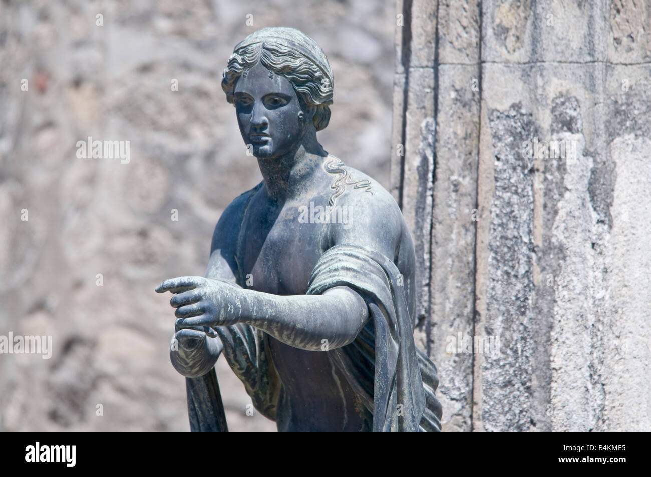 Bronze statue in the Temple of Apollo in the ruins of Pompeii Stock Photo Alamy