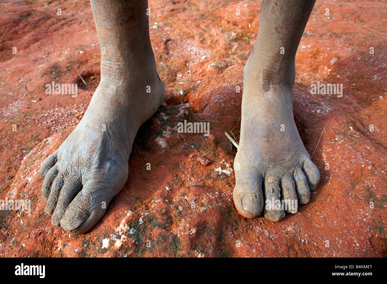 Feet on the Ethiopian earth Stock Photo
