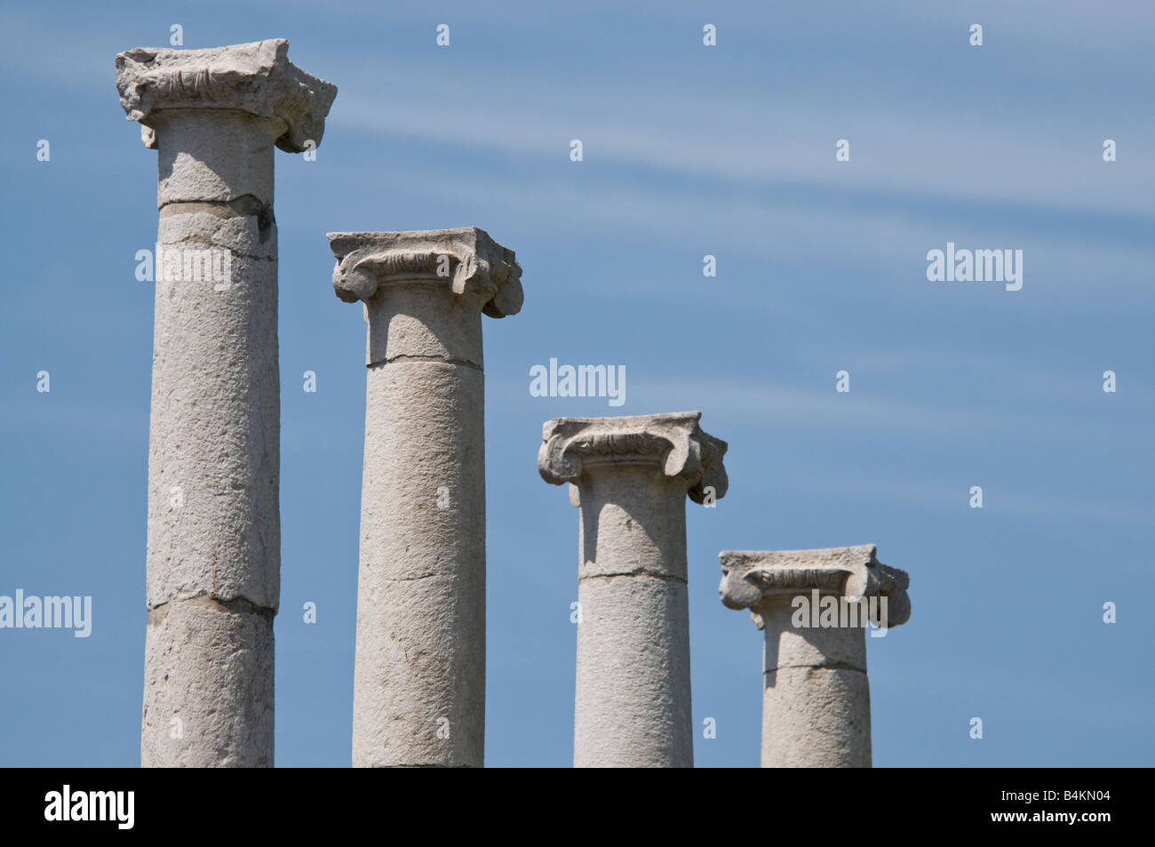 Row of column capitals at the ruins of Pompeii Stock Photo - Alamy