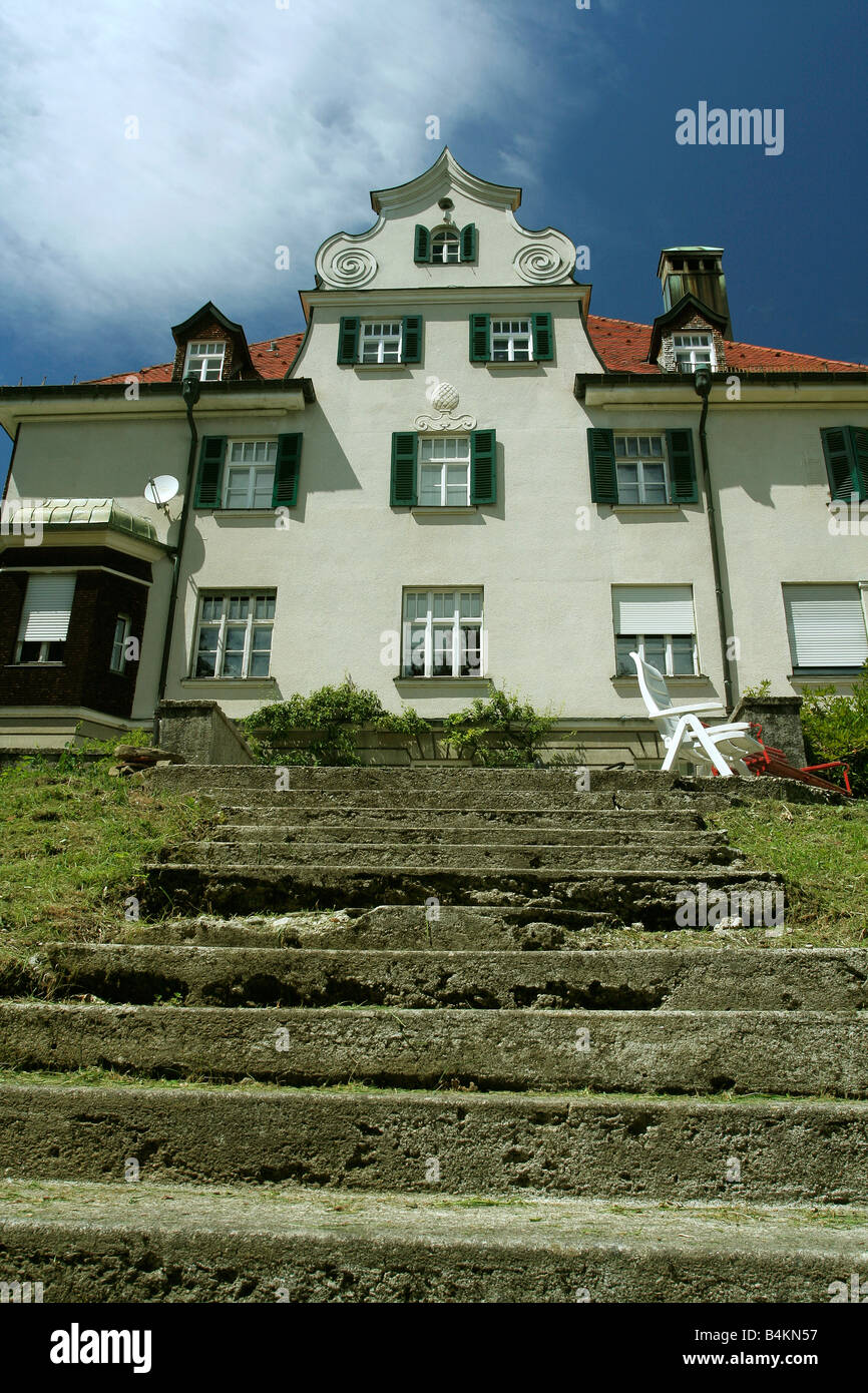 Beautiful old style mansion in German Alps Stock Photo Alamy