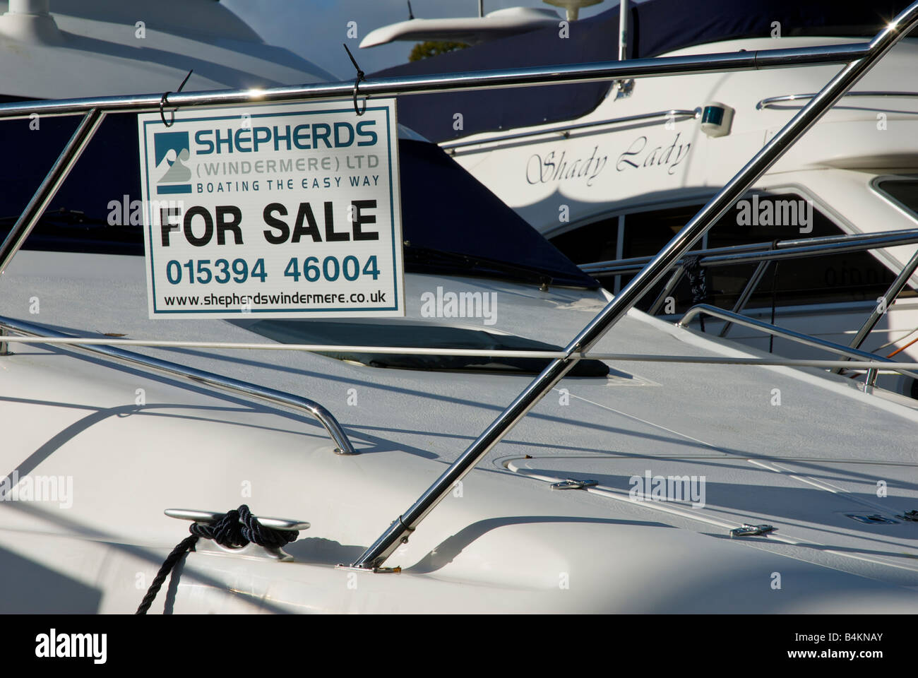 Boat for sail in Windermere Marina Village, Lake Windermere, near
