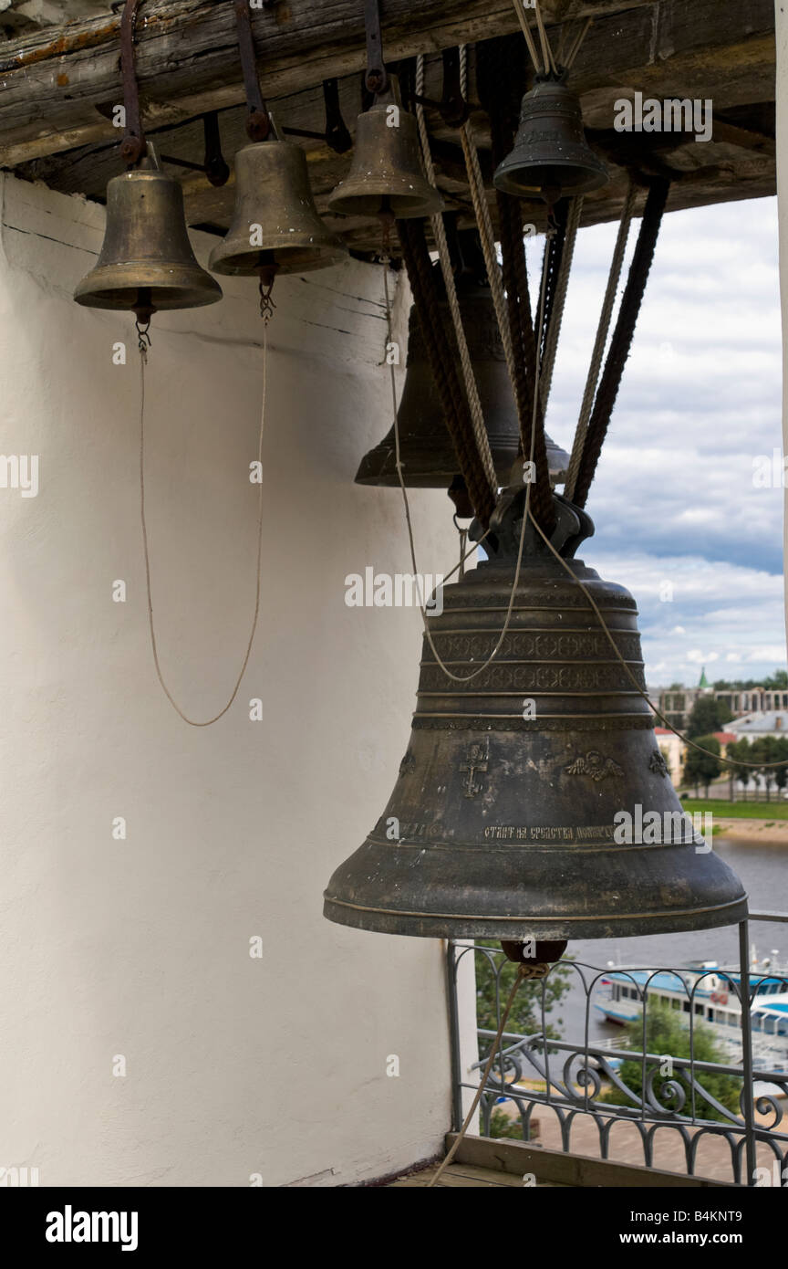 Bells of Belfry of St. Sophia in Novgorod the Great (Russia) Stock Photo
