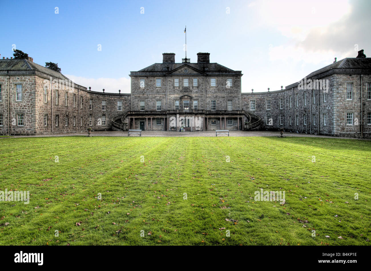 A view of haddo house from the front (main entrance) Stock Photo