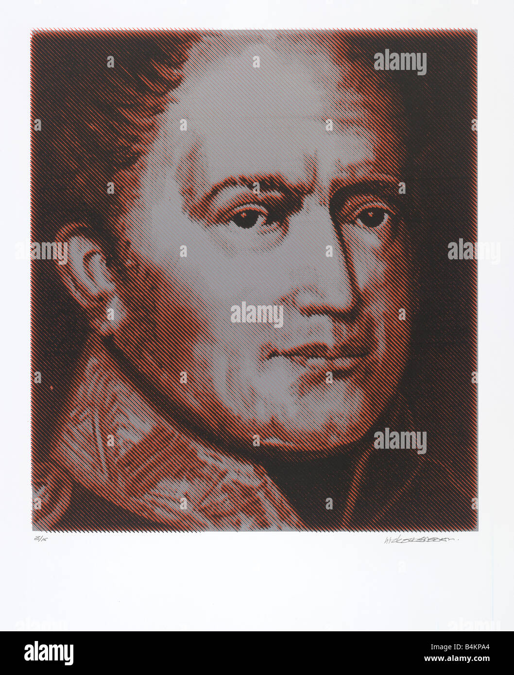 Willem l King of the Netherlands 1772-1843 silkscreen made of a painting by nick oudshoorn Stock Photo
