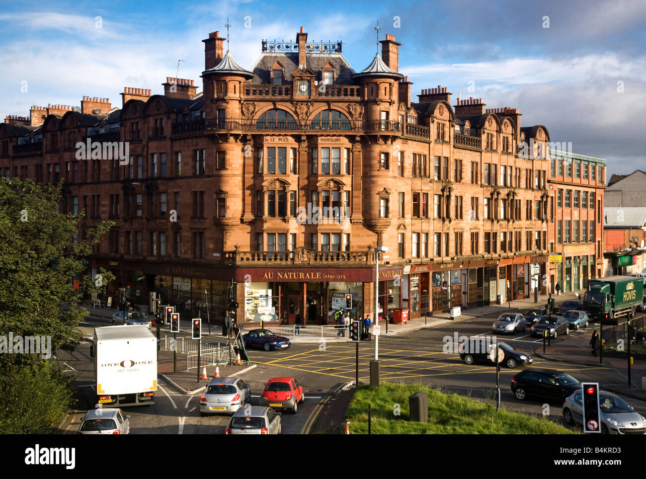 St George's Mansions at Charing Cross, Glasgow, Scotland. Stock Photo