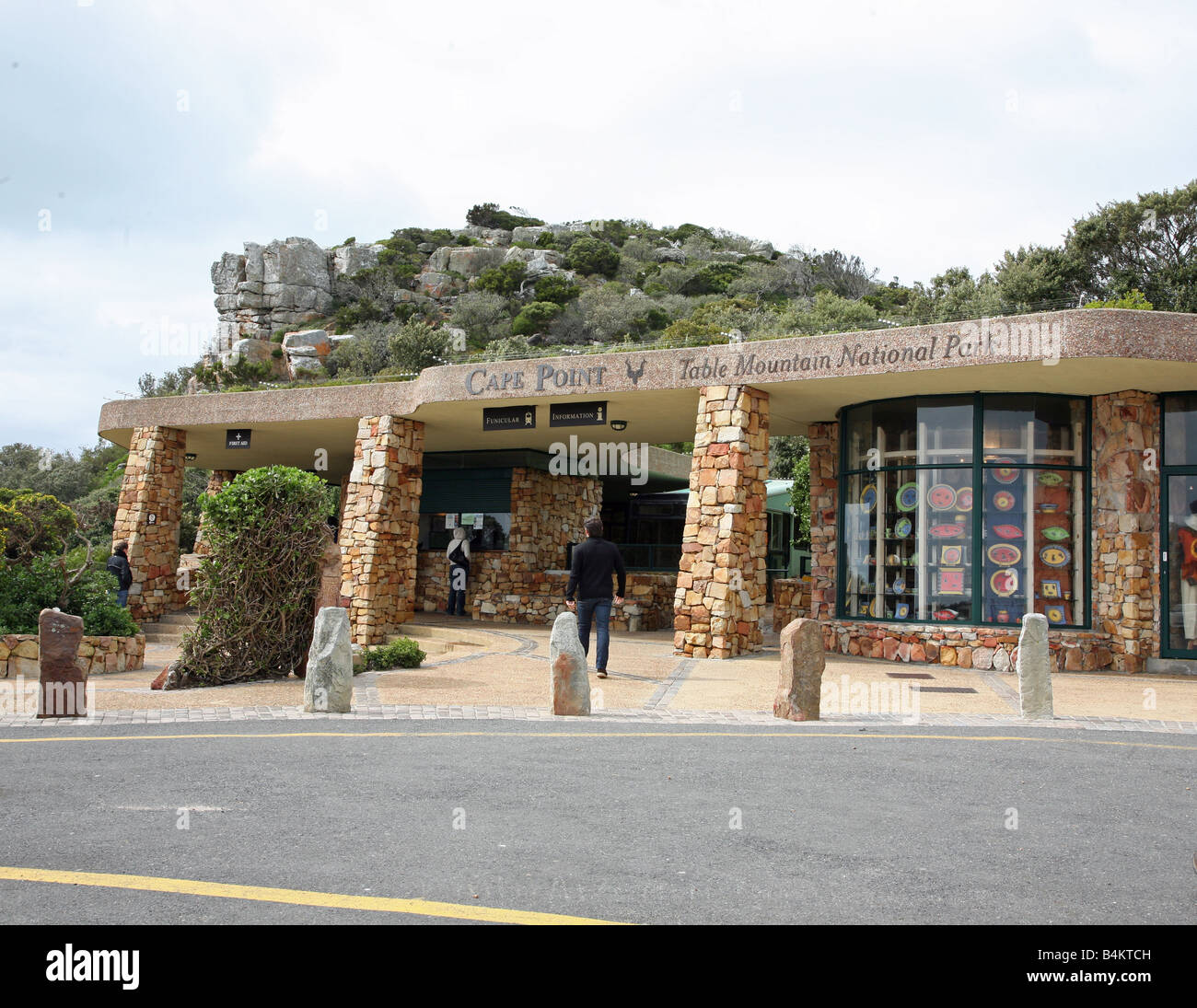 The shop and entrance to the Funicular railway at the Cape Point ...