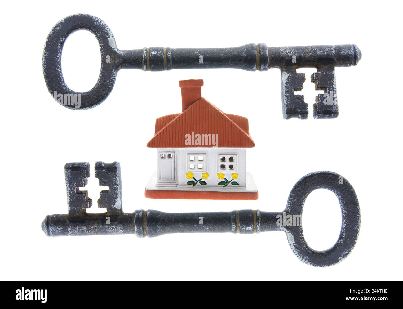 Skeleton Keys and House Stock Photo