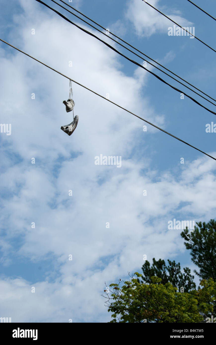 A6 shoes hanging from power lines online