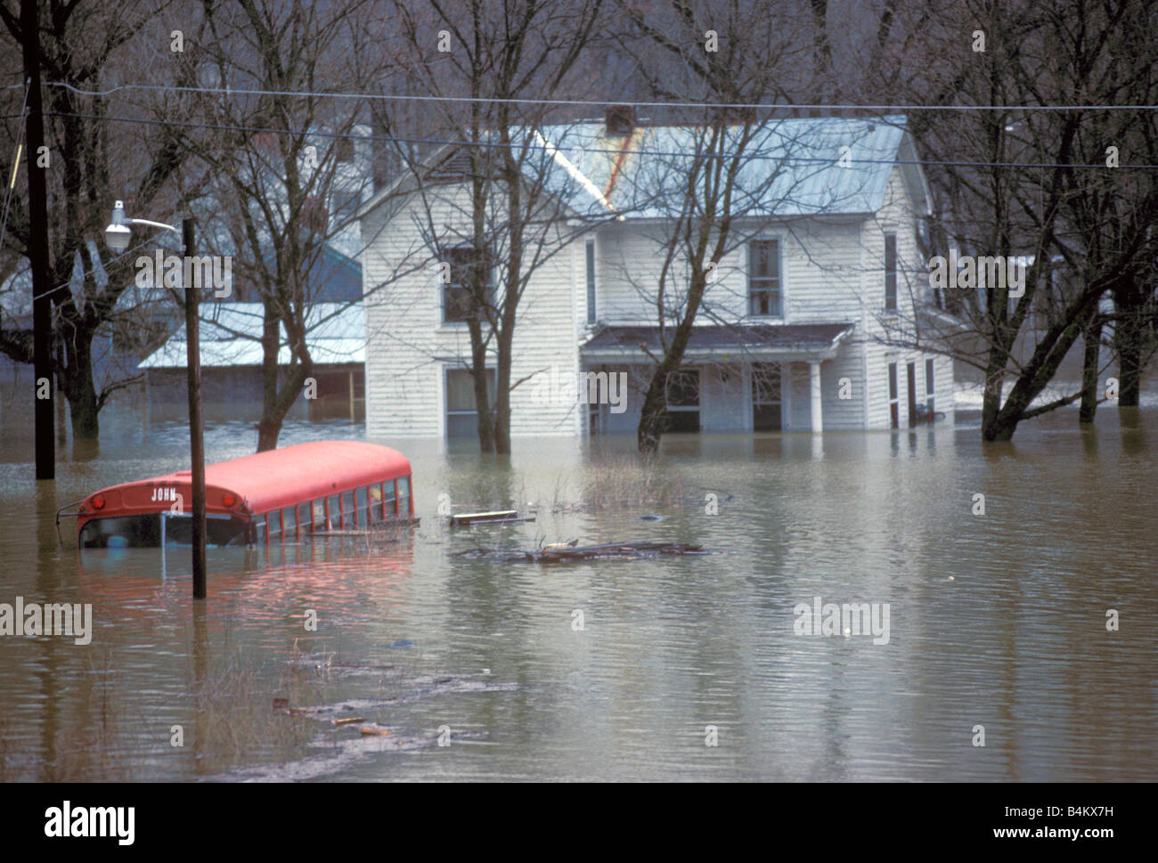 Flooding on the Mississippi River near Canton Missouri Stock Photo Alamy